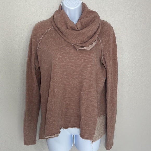 Free People Tops - Free People FP Beach Cowl Neck Cocoon cotton Pullover Top Long Sleeve OS